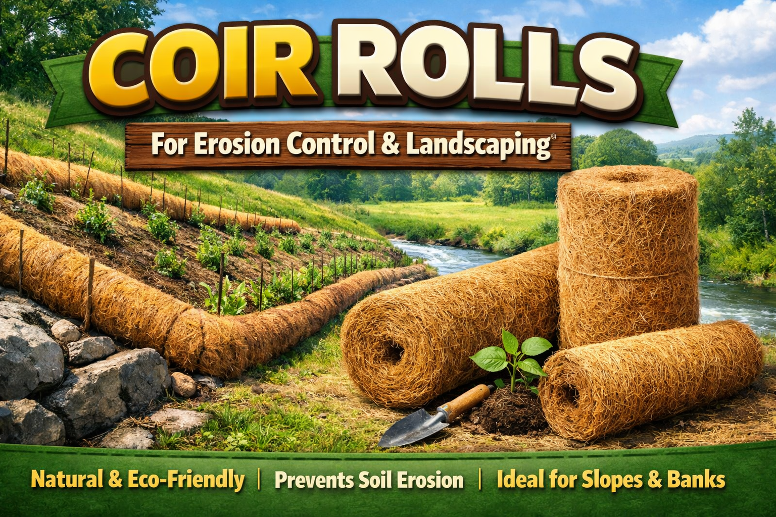 Coir Rolls Erosion Control